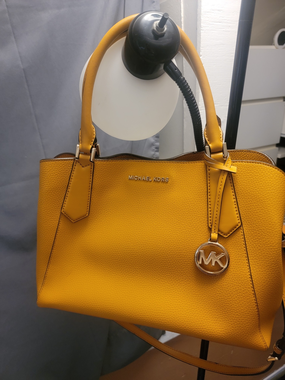 Michael Kors KIMBERLY Yellow Pebbled Leather Satchel